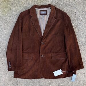 NWT Daniel Cremieux Rich Brown Suede Leather Men’s Blazer XXL